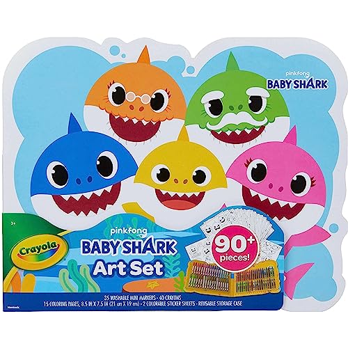 購入純正品 クレヨラ アメリカ 海外輸入 知育玩具 Crayola Baby Shark Art Setクレヨラ おもちゃ 