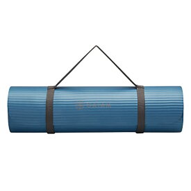ヨガマット フィットネス Gaiam Extra-Thick Yoga Fitness Mat and Exercise Mat with Non-Slip Texture and Easy Carry Strap - Ideal for Floor Workouts and Everyday Yoga - Supportive and Portable, Blue, 10mm,1 EAヨガマット フィットネス