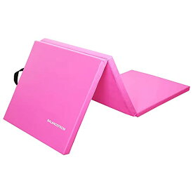 ヨガマット フィットネス BalanceFrom 1.5" Thick Tri-Fold Folding Exercise Mat with Carrying Handles for MMA, Gymnastics and Home Gym Protective Flooring (Pink)ヨガマット フィットネス