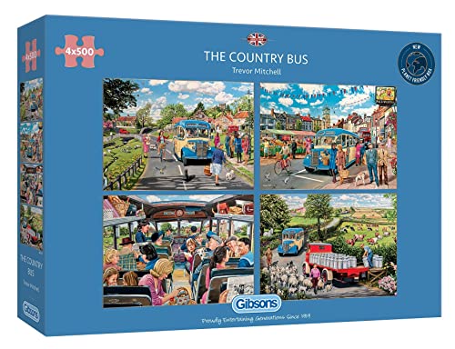 ジグソーパズル 海外製 アメリカ Puzzle: 500 The Country Bus (4 Puzzles)ジグソーパズル 海外製 アメリカ