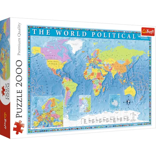 ジグソーパズル 海外製 アメリカ Trefl Red 2000 Piece Puzzle Political map of The Worldジグソーパズル 海外製 アメリカ