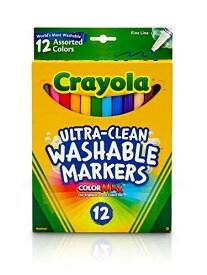 クレヨラ アメリカ 海外輸入 知育玩具 Crayola Ultra Clean Washable Markers, Fine Line Marker Set, Gift for Kids, 12 Countクレヨラ アメリカ 海外輸入 知育玩具