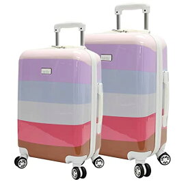 スーツケース キャリーバッグ ビジネスバッグ ビジネスリュック バッグ NICOLE MILLER Luggage Rainbow Collection - 2 Piece Hardside Lightweight Spinner Suitcase Set - Travel Set includes 2スーツケース キャリーバッグ ビジネスバッグ ビジネスリュック バッグ