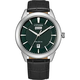 腕時計 シチズン 逆輸入 海外モデル 海外限定 Citizen Men's Eco-Drive Corso Classic Watch in Stainless Steel with Black Leather Strap, Green Dial (Model: AW0090-02X)腕時計 シチズン 逆輸入 海外モデル 海外限定