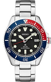腕時計 セイコー メンズ SEIKO PROSPEX Solar Diver's Blue and Red Bezel Stainless Steel Watch SNE591腕時計 セイコー メンズ