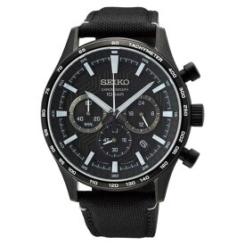 腕時計 セイコー メンズ SEIKO Essentials BIF Quartz Chrono Black Dial腕時計 セイコー メンズ