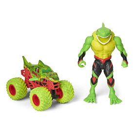 モンスタージャム モンスタートラック ミニカー Monster Jam, Official Megalodon 1:64 Scale Monster Truck and 5-inch Big Tooth Creatures Action Figure (Zombie Green)モンスタージャム モンスタートラック ミニカー