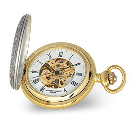 Sonia Jewels Charles Hubert 2-Tone Pegasus Hunter Case Skeleton Dial Pocket Watch 14.5" (Width = 5mm)