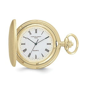 Sonia Jewels Charles Hubert Gold Men's Finish White Dial Pocket Watch 14.5"