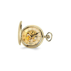 Sonia Jewels Charles Hubert Gold Men's Finish Brass Skeleton Pocket Watch 14.5"