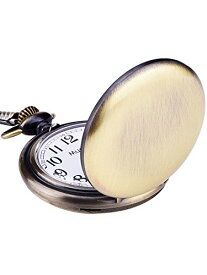 Mudder Classic Smooth Vintage Steel Mens Pocket Watch Xmas(Bronze)