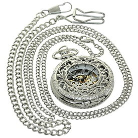 FobTime Vintage Necklace Watch Steampunk Hand Winding Mechanical Pocket Watch Hollow Case Pendant