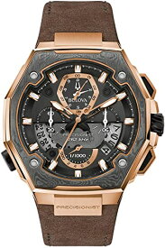 腕時計 ブローバ メンズ Bulova Men's Precisionist X 10th Anniversary Rose Gold 8-Hand Chronograph Watch with Brown Leather Strap腕時計 ブローバ メンズ