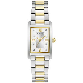 腕時計 ブローバ レディース Bulova Ladies' Classic Diamond Two-Tone Stainless Steel 3-Hand Quartz Watch, Rectangle Silver Dial Style: 98P205腕時計 ブローバ レディース