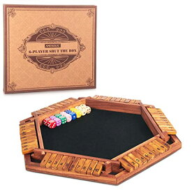 ボードゲーム 英語 アメリカ 海外ゲーム AMEROUS Upgraded 1-6 Players Shut The Box Dice Game, Wooden Board Table Math Game with 16 Dice for Kids Adults, Family Classroom Home Party or Pubボードゲーム 英語 アメリカ 海外ゲーム