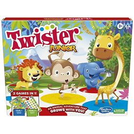 ボードゲーム 英語 アメリカ 海外ゲーム Hasbro Gaming Twister Junior Game, Animal Adventure 2-Sided Mat, 2 Games in 1, Party Game for Kids Ages 3 and Up, Indoor Game for 2-4 Playersボードゲーム 英語 アメリカ 海外ゲーム