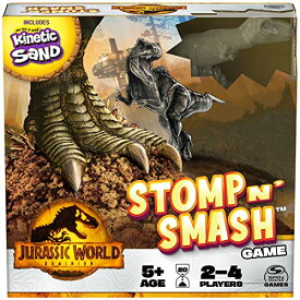 ボードゲーム 英語 アメリカ 海外ゲーム Jurassic World Dominion, Stomp N’ Smash Board Game Sensory Dinosaur Toy with Kinetic Sand Jurassic Park Movie Family Game, for Kids Ages 5 & upボードゲーム 英語 アメリカ 海外ゲーム
