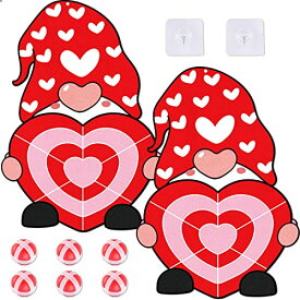 ボードゲーム 英語 アメリカ 海外ゲーム 2PCS Valentine's Day Dart Board Sticky Balls Toys Games Gnome Dart Board Kit with 6 Red Sticky Balls and 2 Hooks for Valentine Indoor Outdoor Sports Fun Party Gamesボードゲーム 英語 アメリカ 海外ゲーム