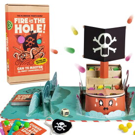 ボードゲーム 英語 アメリカ 海外ゲーム Fire in The Hole - Pirate, Plastic-Free Pop Up Party Game for Kids, Teens and Adults. Eco-Friendly, Sustainable Tabletop Strategy Game for Boys, Birthdays, Family Game Night,ボードゲーム 英語 アメリカ 海外ゲーム