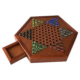 ボードゲーム 英語 アメリカ 海外ゲーム Upgraded Wooden Chinese Checkers with Drawers | 12.7 Inches Wooden Board Game| Includes 60+12 Colorful Glass Marbles | Easy Grasping for Adults and Kidsボードゲーム 英語 アメリカ 海外ゲーム