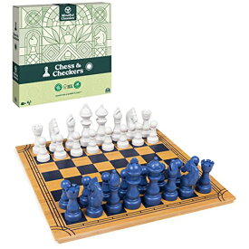 ボードゲーム 英語 アメリカ 海外ゲーム Mindful Classics, Chess Checkers Board Game Set with Bamboo Wooden Box Family Board Games Eco-Friendly Gift, for Adults and Kids Ages 8 and Upボードゲーム 英語 アメリカ 海外ゲーム