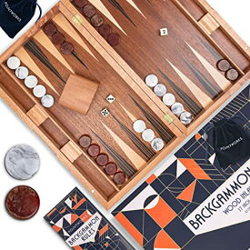 ボードゲーム 英語 アメリカ 海外ゲーム Pointworks 17 Inch Backgammon Sets for Adults. Beautiful Wood Inlaid Backgammon Board Game Set with Unique Checkers & Dice. Large Travel Backgammon Set for Adults, Backgammonボードゲーム 英語 アメリカ 海外ゲーム