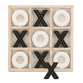 ボードゲーム 英語 アメリカ 海外ゲーム NIKKY HOME Tic Tac Toe Wood Board Game for Kids Family, 10.6 Inch Rustic Wooden Coffee Table Decor, Wood & Whiteボードゲーム 英語 アメリカ 海外ゲーム