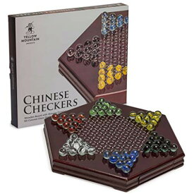 ボードゲーム 英語 アメリカ 海外ゲーム Yellow Mountain Imports Wooden Chinese Checkers Halma Board Game Set (12-Inch) with Storage Drawer and 60 Colored Glass Marbles (14mm) - Classic Strategy Gameボードゲーム 英語 アメリカ 海外ゲーム
