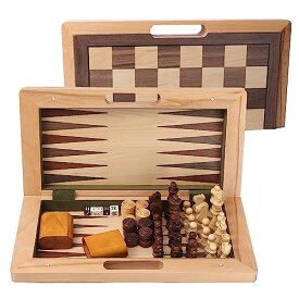 ボードゲーム 英語 アメリカ 海外ゲーム GSE 16" Deluxe 3-in-1 Wooden Folding Chess, Checker and Backgammon Board Game Combo Set, Portable Travel Chess Checker Backgammon Set for Kids & Adultsボードゲーム 英語 アメリカ 海外ゲーム