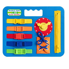 ボードゲーム 英語 アメリカ 海外ゲーム Buckle Toys Busy Board - Montessori Learning Toy for Toddlers Kids Road Trip Activities - Foam Sensory Board - Develop Fine Motor Skills - Blueボードゲーム 英語 アメリカ 海外ゲーム