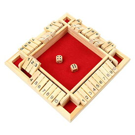 ボードゲーム 英語 アメリカ 海外ゲーム bouti1583 Shut The Box Dice Game,Classic 4 Sided Wooden Board Game Flip 10 Numbers Classic Tabletop Games for 2-4 Player(Red,8.8inch)ボードゲーム 英語 アメリカ 海外ゲーム
