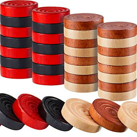 ボードゲーム 英語 アメリカ 海外ゲーム Gejoy, 48 Pieces Wooden Checkers 1.06 Inch Wooden Checkers Pieces with Stackable Ridge in Drawstring Storage Pouch (Dark Brown, Natural Color)ボードゲーム 英語 アメリカ 海外ゲーム