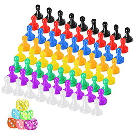 ボードゲーム 英語 アメリカ 海外ゲーム 78 Pieces Multicolor Board Game Pieces Include 72 Pieces Multicolor Plastic Pawn Chess Pieces 6 Pieces Plastic 6-Sided Game Dice Chess Game Pieces Game Dice Set for Board Gamボードゲーム 英語 アメリカ 海外ゲーム