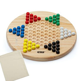 ボードゲーム 英語 アメリカ 海外ゲーム GSE 11.5" Natural Wood Chinese Checkers Board Game Set with 66 Colorful Wooden Marbles, Classic Strategy Family Board Game for Boys & Girls, Kids & Adults Fun Family Board Gaボードゲーム 英語 アメリカ 海外ゲーム