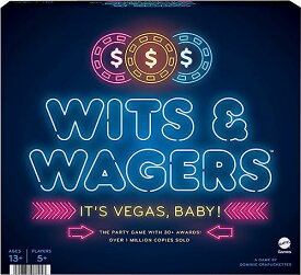ボードゲーム 英語 アメリカ 海外ゲーム Mattel Games Wits & Wagers Board Game Vegas Edition, Party Game with Dry Erase Boards, Markers & Poker Chips for 5+ Playersボードゲーム 英語 アメリカ 海外ゲーム
