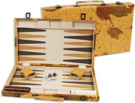 ボードゲーム 英語 アメリカ 海外ゲーム DA VINCI 16 Inch Leatherette Backgammon Set with Beautiful Old World Map Designボードゲーム 英語 アメリカ 海外ゲーム