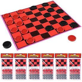 ボードゲーム 英語 アメリカ 海外ゲーム Gamie Checkers Board Game for Kids, Set of 6, Classic Checkers with Red and Black Pieces, Fun Travel Games for Kids and Adults, Cool Birthday Party Favors and Goodie Bag Fillボードゲーム 英語 アメリカ 海外ゲーム