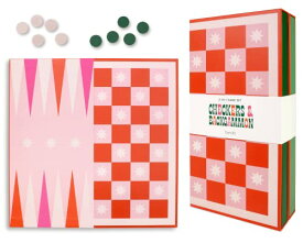 ボードゲーム 英語 アメリカ 海外ゲーム ban.do Game Night! 2-in-1 Checkers and Backgammon Board, Checkers Board Game and Backgammon Set for Adults Includes Duo Board, 30 Checkers, 2 Dice, Pink/Redボードゲーム 英語 アメリカ 海外ゲーム