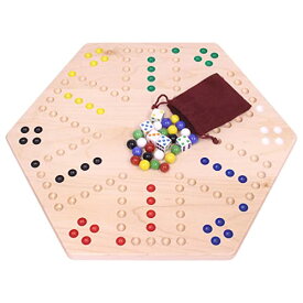 ボードゲーム 英語 アメリカ 海外ゲーム AmishToyBox.com Wahoo Marble Board Game Set - 16" Wide - Solid Maple Wood - Double-Sided - with 16mm Marbles and Dice Includedボードゲーム 英語 アメリカ 海外ゲーム