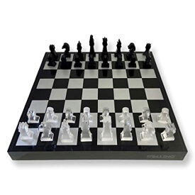 ボードゲーム 英語 アメリカ 海外ゲーム Lucite Acrylic Chess + Checkers Premium Set - Large 17.5" (Black/Silver)ボードゲーム 英語 アメリカ 海外ゲーム