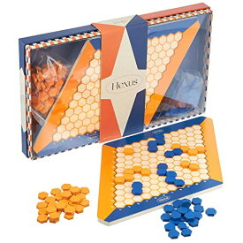 ボードゲーム 英語 アメリカ 海外ゲーム Hexus Board Game - Traditional 2 Player Strategy Board Game with Wooden 11" x 11" Hex Grid and Hexagon Tiles (Blue/Orange) - Unique Brain Teasers and Puzzle Games for Familieボードゲーム 英語 アメリカ 海外ゲーム