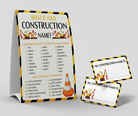ボードゲーム 英語 アメリカ 海外ゲーム shupai What's Your Construction Name Game, 1 Construction Theme Sign and 50 Name Tag Stickers, Birthday Game for Kids and Adult Parties, Activity Game for Office or Class | Fボードゲーム 英語 アメリカ 海外ゲーム
