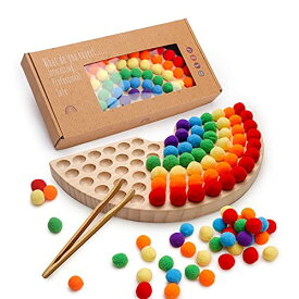 ボードゲーム 英語 アメリカ 海外ゲーム bopoobo Wooden Peg Board Beads Game Rainbow Clip Bead Puzzle Montessori Sorting Toys Counting Matching Game Beads Early Education Board Game Fine Motor Skill Montessori Toys ボードゲーム 英語 アメリカ 海外ゲーム