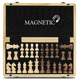 ボードゲーム 英語 アメリカ 海外ゲーム A&A 15" Magnetic Wooden Chess Set/Folding Board / 3" King Height German Knight Staunton Chess Pieces/Walnut & Maple Inlaid /2 Extra Queenボードゲーム 英語 アメリカ 海外ゲーム
