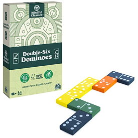 ボードゲーム 英語 アメリカ 海外ゲーム Mindful Classics, Double-Six Wood Dominoes Set Sustainable Classic Games with Wood Storage Case, for Adults and Kids Ages 8 and Upボードゲーム 英語 アメリカ 海外ゲーム