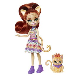 エンチャンティマルズ 人形 ドール Enchantimals City Tails Tarla Tabby Doll (6-in) & Cuddler Animal Figure, Small Doll with Removable Skirt & Accessories, Great Toy for Kids Ages 4Y+エンチャンティマルズ 人形 ドール