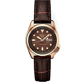腕時計 セイコー メンズ Seiko Men's Rose Gold Dial Brown Leather Band Automatic Watch腕時計 セイコー メンズ