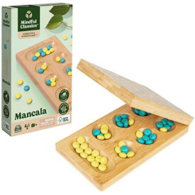 ボードゲーム 英語 アメリカ 海外ゲーム Mindful Classics, Mancala Board Game Made from Bamboo & Recycled Plastic for Earth Day, Eco-Friendly Products for Adults and Kids Ages 8 and upボードゲーム 英語 アメリカ 海外ゲーム