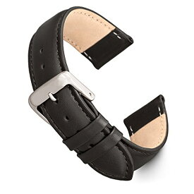 腕時計 シュパイデル アメリカ ドイツ メンズ Speidel Genuine Leather Watch Band Black and Brown Stitched Calf Skin Replacement Strap,Stainless Steel Metal Buckle,Watchband Fits Most Watch Brands (16mm-24mm) (2腕時計 シュパイデル アメリカ ドイツ メンズ