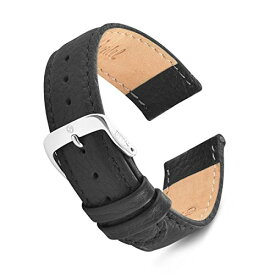 腕時計 シュパイデル アメリカ ドイツ メンズ Speidel Genuine Leather Watch Band 18mm Black Calf Skin Replacement Strap with Tone on Tone Stitching, Stainless Steel Metal Buckle Clasp, Watchband Fits Most Watch腕時計 シュパイデル アメリカ ドイツ メンズ